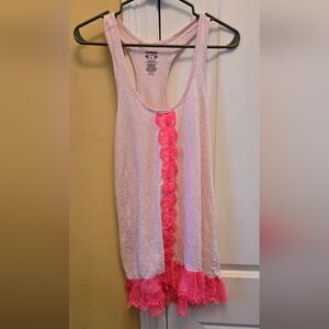 Express Pink Chemise Night Gown Sleep Wear with Lace Trim Size Small